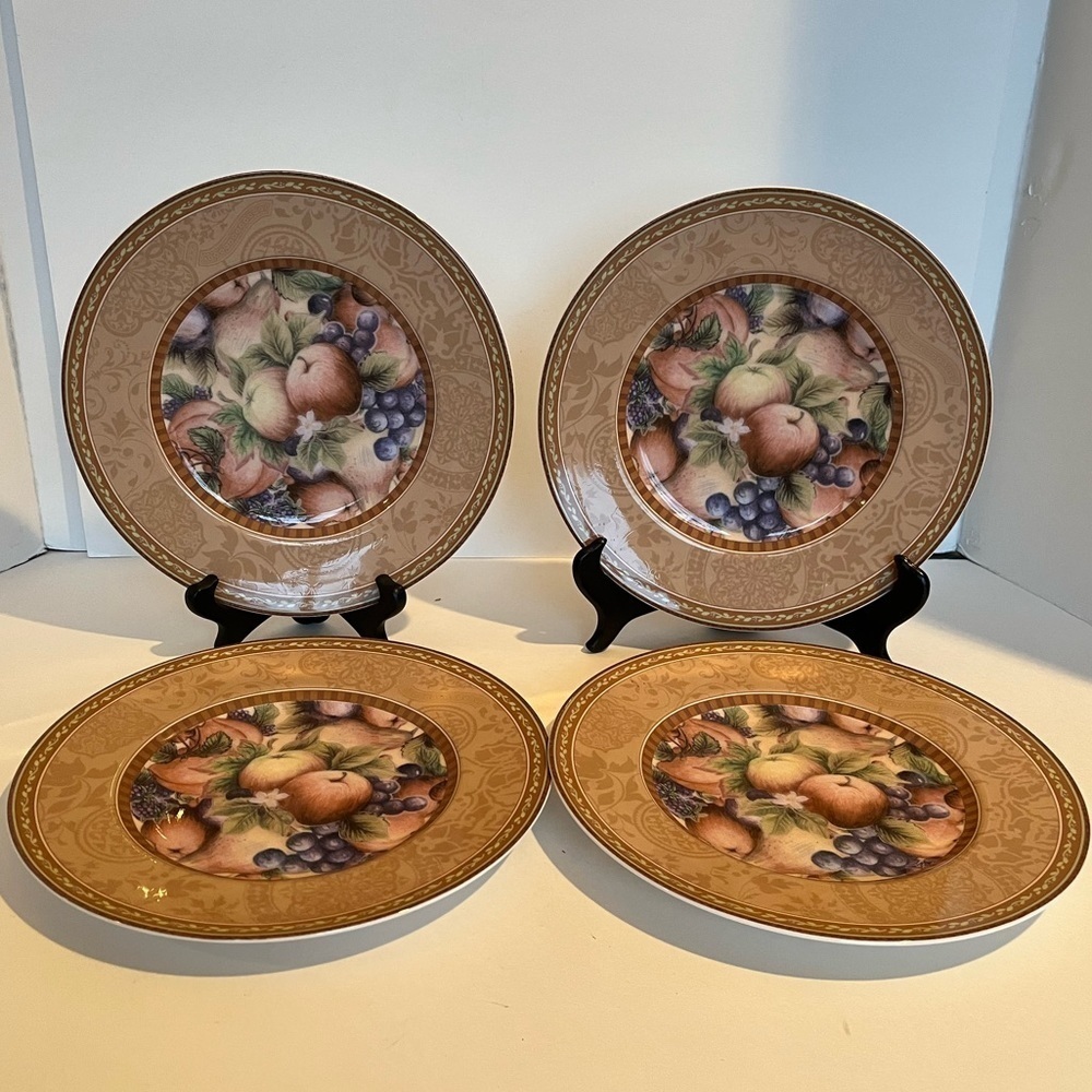 Fitz and Floyd Classic Collection Tuscany Collage Set of 4 Salad/ Dessert Plates